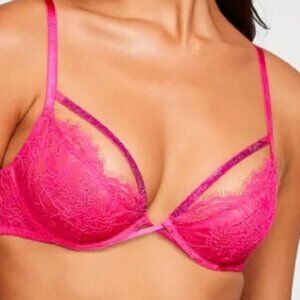 Victoria's Secret Very Sexy Demi Bra 34D Women Underwire NEW Sheer Lace crystals